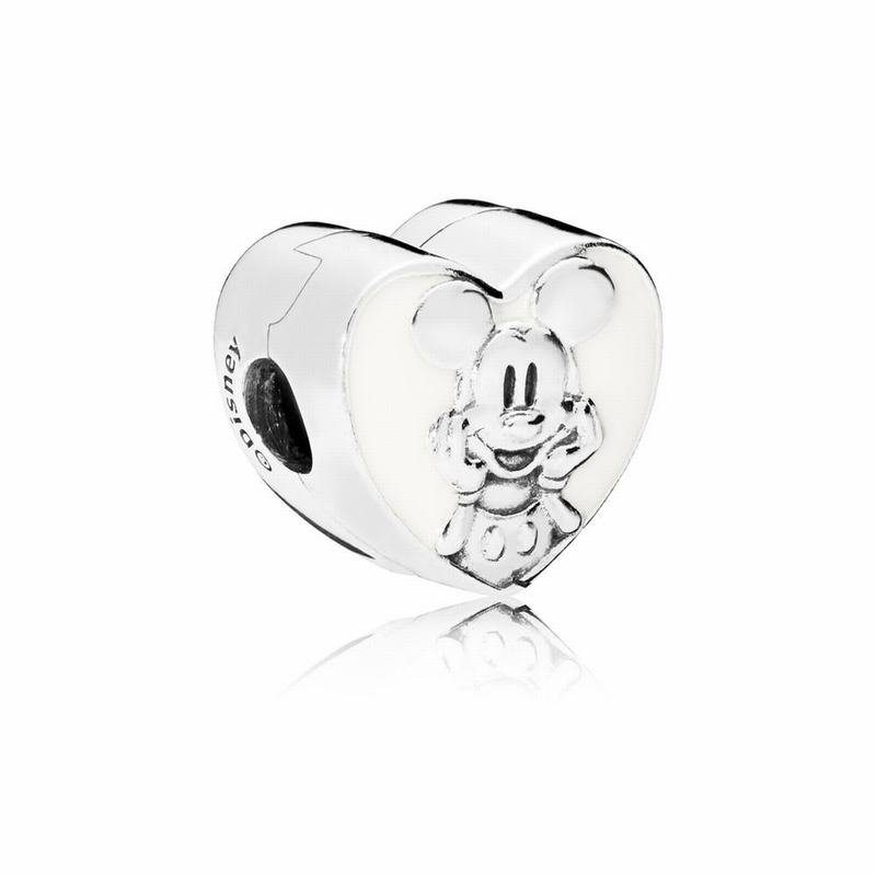 Pandora Disney Vintage Mickey Clip Ireland - Sterling Silver/Enamel/White - 743592UPH